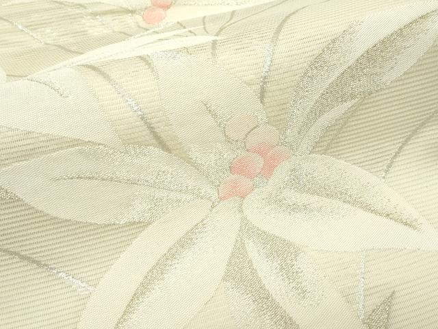 平和屋着物＊夏物 六通柄袋帯 草花文 金銀糸 正絹 逸品 CABG7461rv