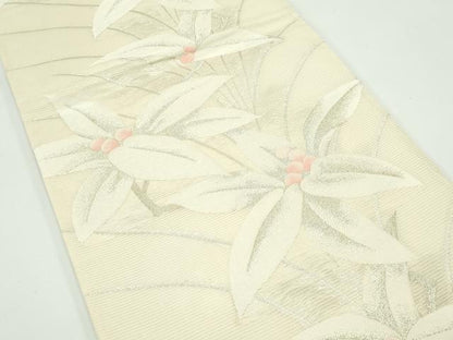 平和屋着物＊夏物 六通柄袋帯 草花文 金銀糸 正絹 逸品 CABG7461rv
