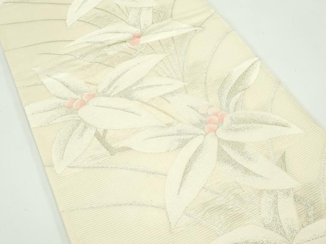 平和屋着物＊夏物 六通柄袋帯 草花文 金銀糸 正絹 逸品 CABG7461rv