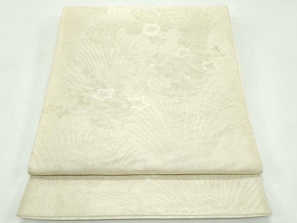 平和屋着物＊夏物 六通柄袋帯 秋草文 銀糸 正絹 逸品 CABG7462rv