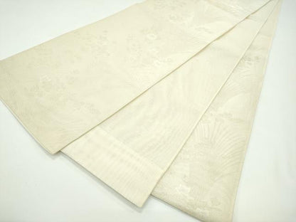 平和屋着物＊夏物 六通柄袋帯 秋草文 銀糸 正絹 逸品 CABG7462rv