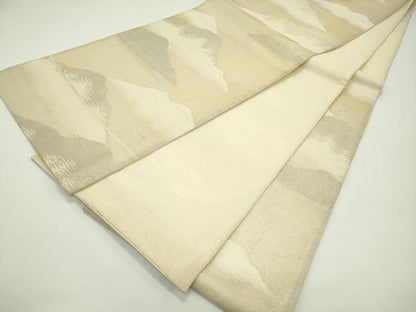 平和屋着物＊夏物 六通柄袋帯 遠山文 金糸 正絹 逸品 CABG7465rv