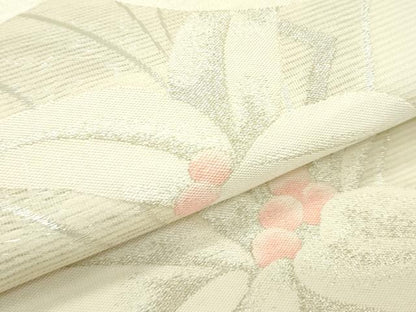 平和屋着物＊夏物 六通柄袋帯 草花文 金銀糸 正絹 逸品 CABG7461rv