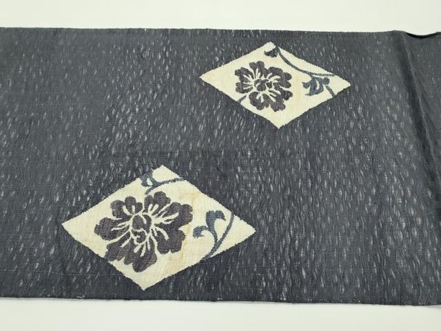 平和屋着物▽太鼓柄袋帯　スリーシーズン　春夏秋　すくい織　花唐草菱文　正絹　逸品　CABG7469rv