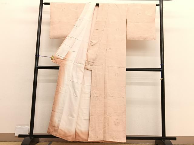 平和屋着物■上質な小紋　地紋起こし　立波陶器花文　正絹　逸品　BAAX2528hv