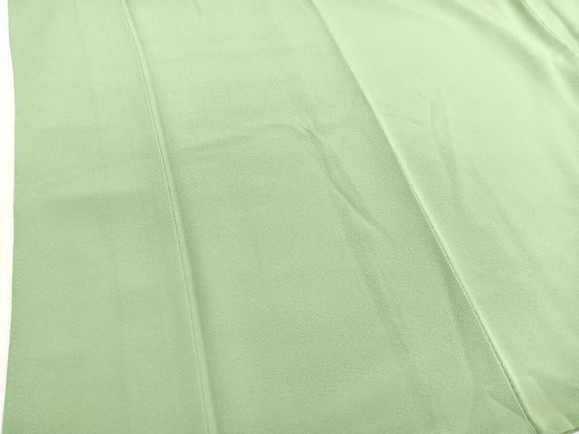 平和屋着物■上質な色無地　若葉色　正絹　逸品　BAAX2686hv