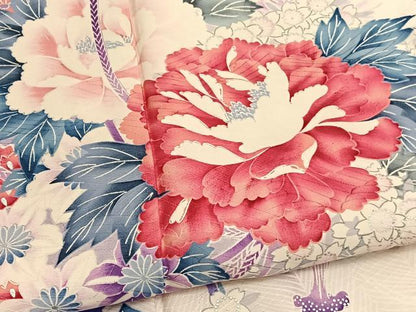 平和屋着物■豪華振袖　孔雀羽花文　暈し染め　金銀彩　正絹　逸品　BAAX2725hv