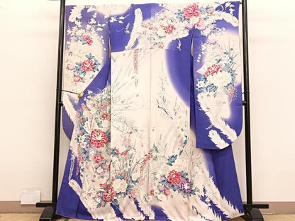 平和屋着物■豪華振袖　孔雀羽花文　暈し染め　金銀彩　正絹　逸品　BAAX2725hv