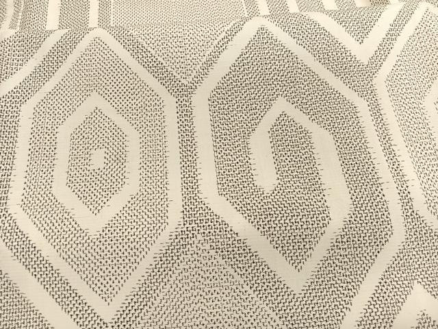 平和屋着物▽上質な紬　単衣　幾何学文様　正絹　逸品　BAAX2623hv