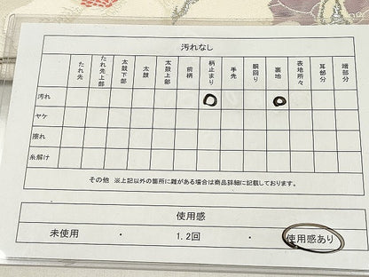平和屋着物◎六通柄袋帯 唐織 草花文 銀糸 正絹 逸品 DABF0127ea