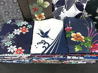 平和屋着物■浴衣 まとめて 45点 鶴 蝶 花柄 立波 型染め など 着用可能多数 未使用品あり mmm1051