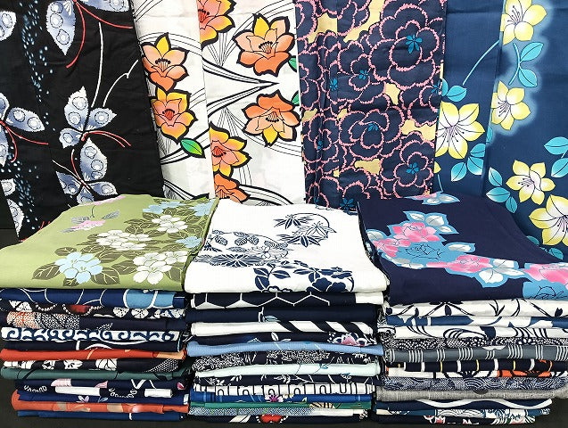 平和屋着物■浴衣 まとめて 45点 蝶 薔薇 花柄 型染め 暈し染め など 着用可能多数 未使用品あり mmm1048