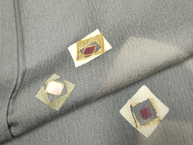 平和屋着物▽訪問着　単衣　駒刺繍　箔散らし文　金彩　正絹　逸品　DABF5839du
