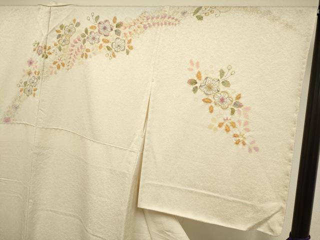 平和屋着物▽訪問着　単衣　作家物　絞り　辻が花　暈し染め　金彩　金通し地　ロング丈　正絹　逸品　DABF5893du