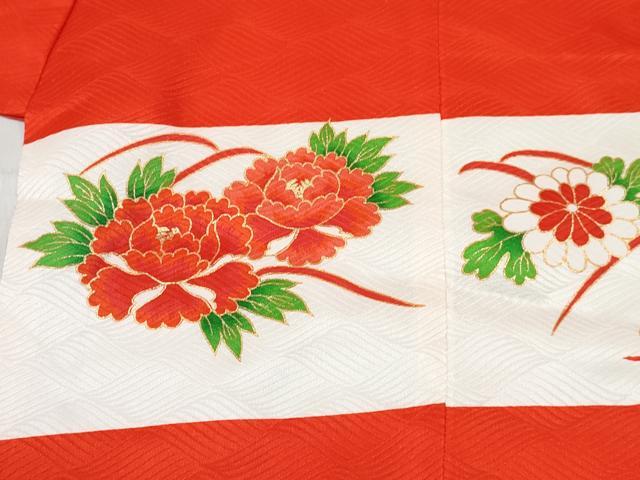 平和屋着物[]七五三　女の子　３歳　祝着　三つ身　被布セット　鞠花文　金彩　逸品　DABE7371ma