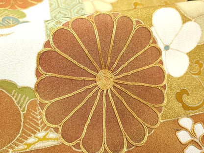平和屋着物■豪華黒留袖　駒刺繍　桐花文　金彩　正絹　逸品　DABF9777cd