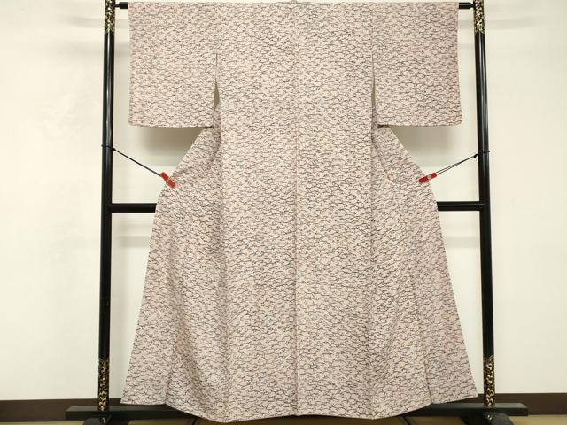 平和屋着物■上質な小紋　芝花文　正絹　逸品　DABF9754cd