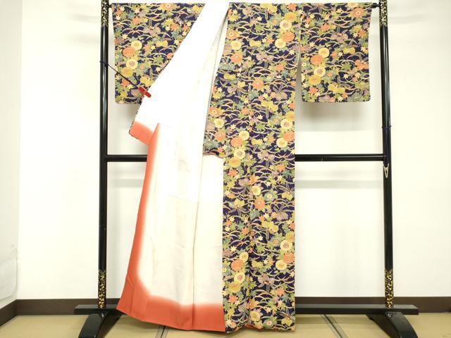 平和屋着物■上質な小紋　草花文　正絹　逸品　DABF9764cd