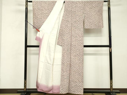 平和屋着物■上質な小紋　芝花文　正絹　逸品　DABF9754cd