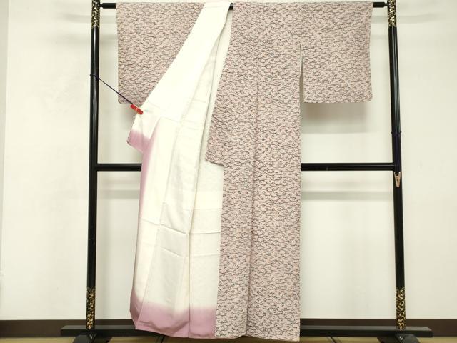 平和屋着物■上質な小紋　芝花文　正絹　逸品　DABF9754cd