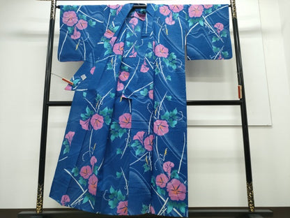 平和屋着物∴夏物 浴衣 注染 朝顔 綿 逸品 CABH1206ng