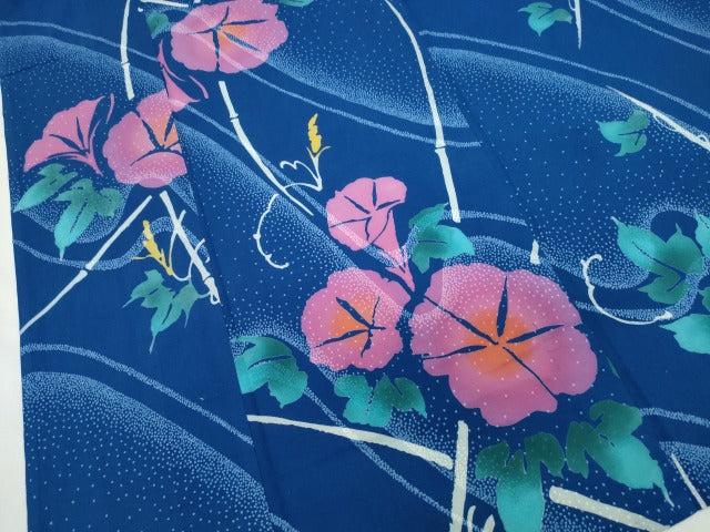 平和屋着物∴夏物 浴衣 注染 朝顔 綿 逸品 CABH1206ng