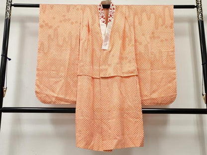 平和屋着物[]女の子 子供 長襦袢 無双仕立て 霞鹿の子文様 半衿刺繍 逸品 DABE7341ma