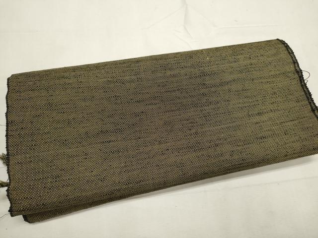 平和屋着物▼男性　紬　反物　着尺　霞文　黄海松茶色　逸品　未使用　DABF8191we
