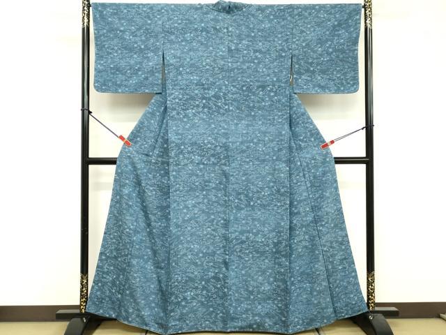 平和屋着物■上質な紬　背抜き仕立て　流水文　正絹　逸品　DABF9808cd