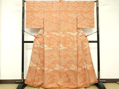 平和屋着物■訪問着　流水花文　正絹　逸品　DABF9804cd