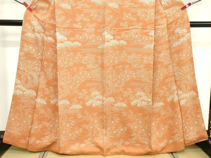 平和屋着物■訪問着　流水花文　正絹　逸品　DABF9804cd