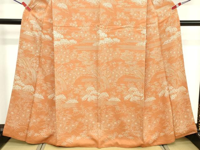平和屋着物■訪問着　流水花文　正絹　逸品　DABF9804cd