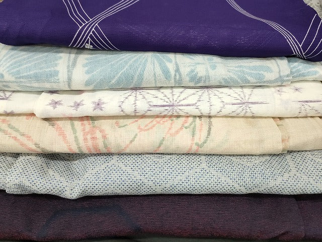 平和屋本店■夏物 小紋 絽 紗 洗える着物 まとめて20点 蝶 花柄 着用可能多数 se4114