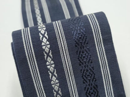 平和屋着物●男性　本場筑前博多織　角帯　献上　正絹　逸品　CABG9084hy