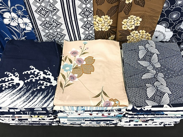 平和屋着物■浴衣 まとめて 45点 蝶 紫陽花 花柄 立波 など 着用可能多数 未使用品あり mmm1060