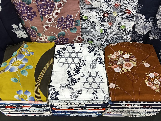 平和屋着物■浴衣 まとめて 45点 人物 蝶 紫陽花 花柄 型染め など 着用可能多数 未使用品あり mmm1061
