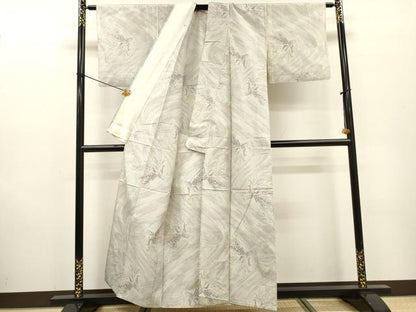 平和屋着物▽上質な紬　単衣　鳳凰　正絹　逸品　DABF2675fe
