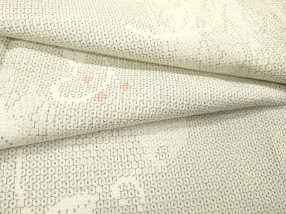 平和屋着物▽本塩沢　単衣　110亀甲　雪輪南天唐草文　正絹　逸品　未使用　DABF2673fe