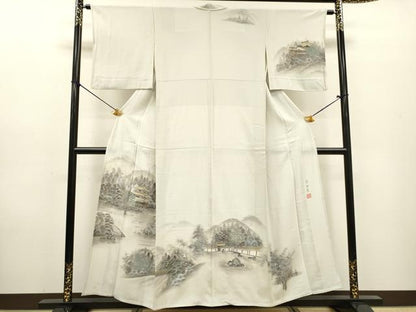 平和屋着物▽訪問着　単衣　作家物　手描き　京百景　暈し染　正絹　逸品　DABF2679fe