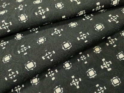 平和屋着物▽上質な小紋　単衣　幾何学文様　黒地　正絹　逸品　DABF2680fe