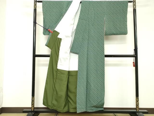 平和屋着物■上質な小紋　舞花文　鬼しぼ縮緬　正絹　逸品　DABF9869cd
