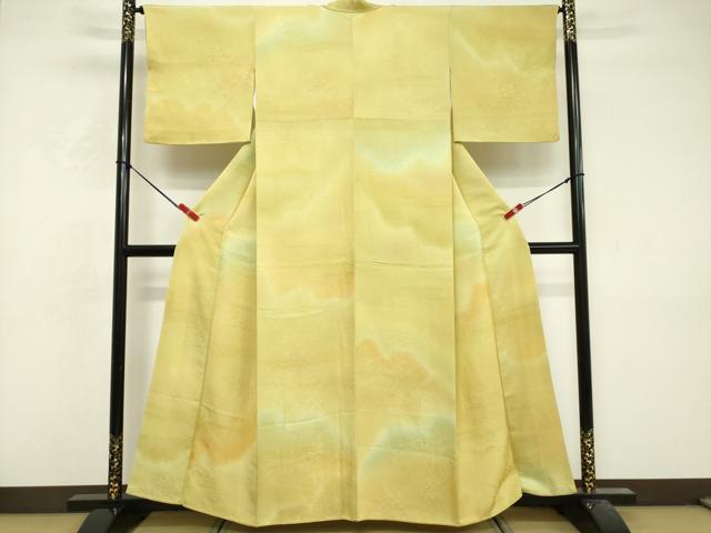 平和屋着物■上質な小紋 流水花文 暈し染め 正絹 逸品 DABF9842cd