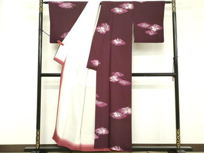 平和屋着物■上質な小紋 草葉文 正絹 逸品 DABF9841cd