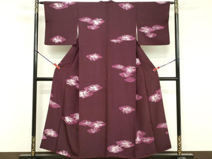 平和屋着物■上質な小紋 草葉文 正絹 逸品 DABF9841cd