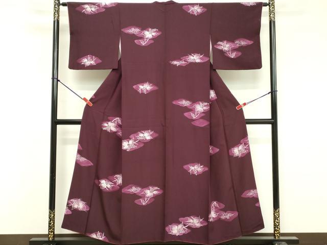 平和屋着物■上質な小紋 草葉文 正絹 逸品 DABF9841cd