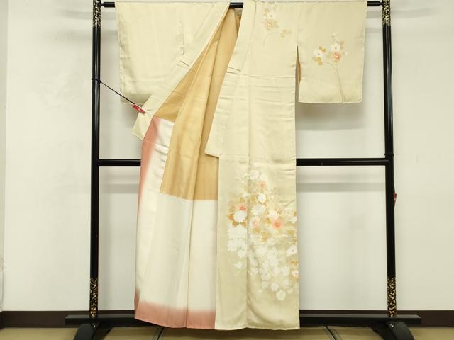 平和屋着物■訪問着 刺繍 枝花文 正絹 逸品 DABF9846cd