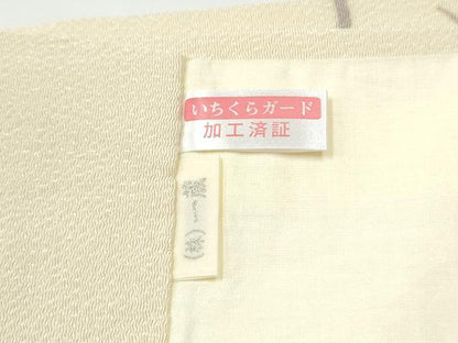 平和屋着物●九寸開き名古屋帯　枝梅文　鬼しぼ縮緬　正絹　逸品　CABG9164hy