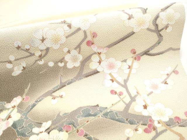 平和屋着物●九寸開き名古屋帯　枝梅文　鬼しぼ縮緬　正絹　逸品　CABG9164hy