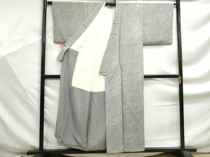 平和屋着物■江戸小紋　よろけ縞　高島屋扱い　正絹　逸品　DABF9309qa