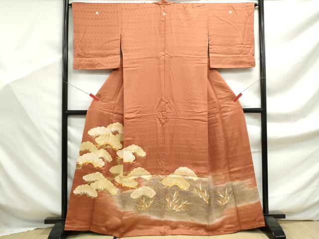 平和屋着物■豪華色留袖　駒刺繍　浜松文　暈し染め　金彩　正絹　逸品　DABF9336qa